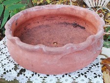 Large Old Terracotta Garden Plant Bulb Pot Stamped Classic Terracotta 31cm