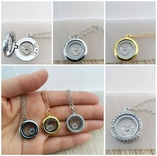 Mini Memory Locket floating charm chain necklace gift