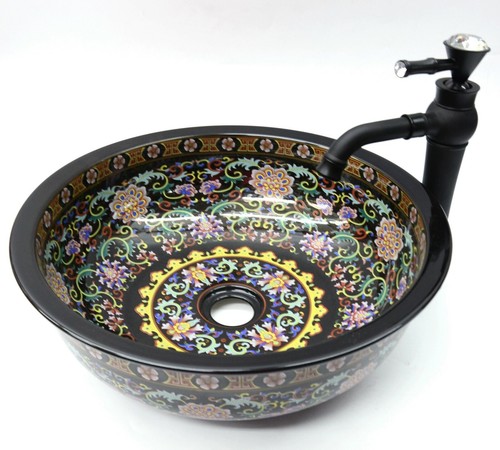 Black floral patterned - black,