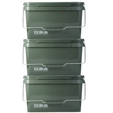 3 SQUARE FISHING BUCKET 5L BAIT BUCKETS FOR BOILIES PELLETS CARP FISHING TACKLE
