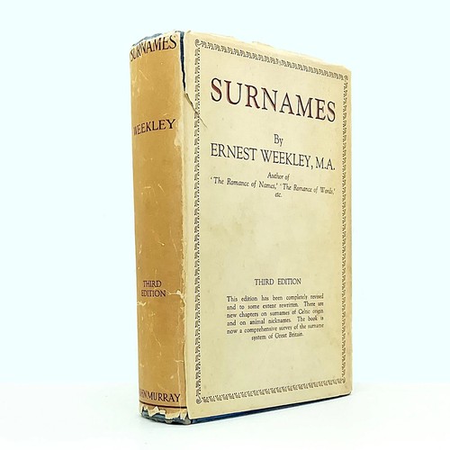 Surnames ernest weekley - surnames, by