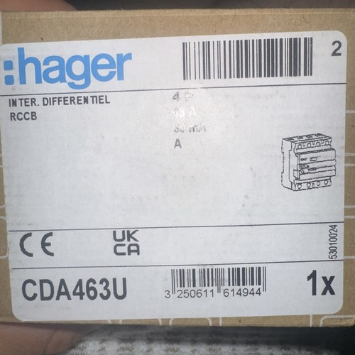 Hager 63a 30ma - cda463u, four