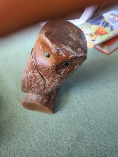 Carved wooden owl - carved,