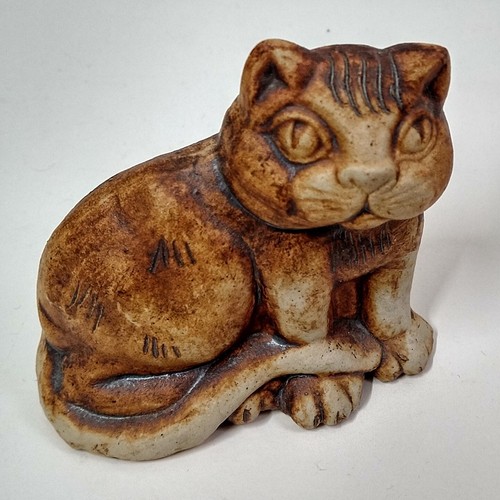Stoneware studio pottery cat - stoneware,