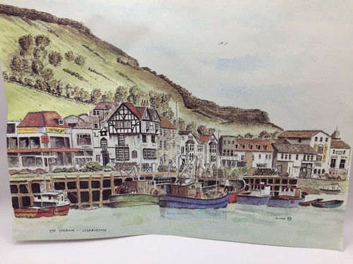 Scarborough harbour print - scarborough,