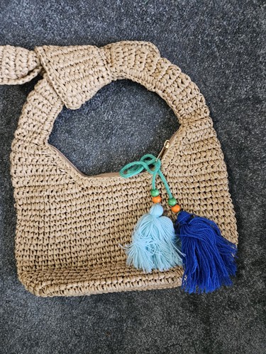 Beige crochet woven shoulder - beige,