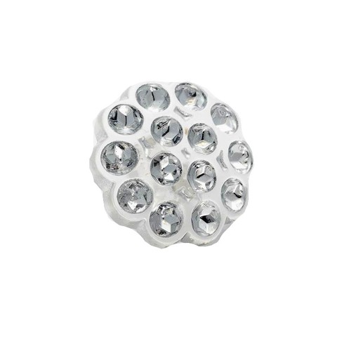 Round crystal diamante button - crystal,