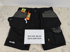 Scruffs Worker Plus Holster Shorts, Black, 38 (T56207) (READ)