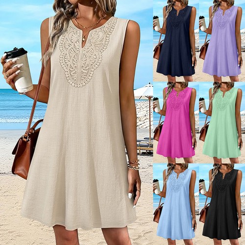 Lady linen cotton sleeveless - linen,