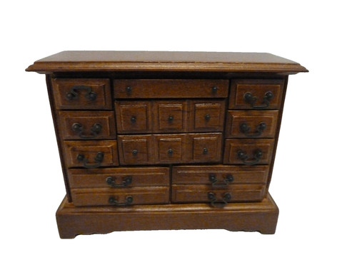 Dolls house walnut trinket - dolls,
