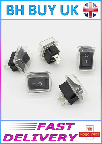 Black mini rocker - black, switch