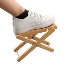 Guitar Foot Stool Stable Foldable Wooden Footstool 3 Position Height Adjustable