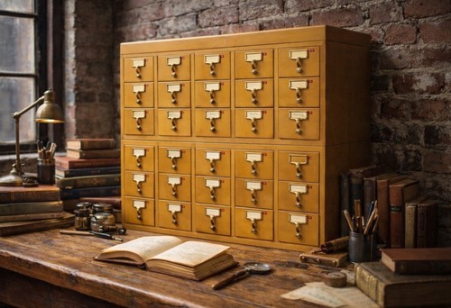 Vintage card catalog - card,
