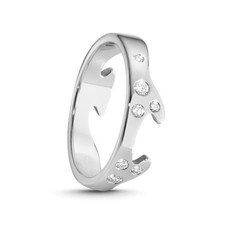 Georg Jensen Fusion End Ring (AB)  - 18k White Gold with Diamonds. #1367A