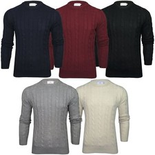 Xact Mens Crew Neck Cable Knit