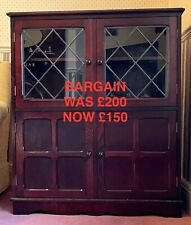Old Charm Style Oak Display Cabinet / Bookcase
