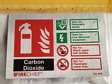 FireChief Carbon Dioxide Flammable 6"x4" Aluminium Sign CO2