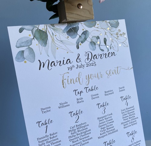 Eucalyptus wedding table - table, plan