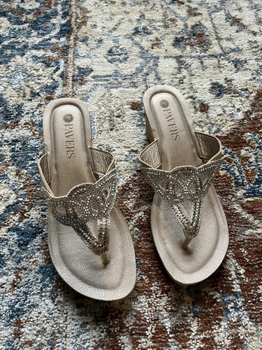 Pavers gold embellished wedge - embellished,
