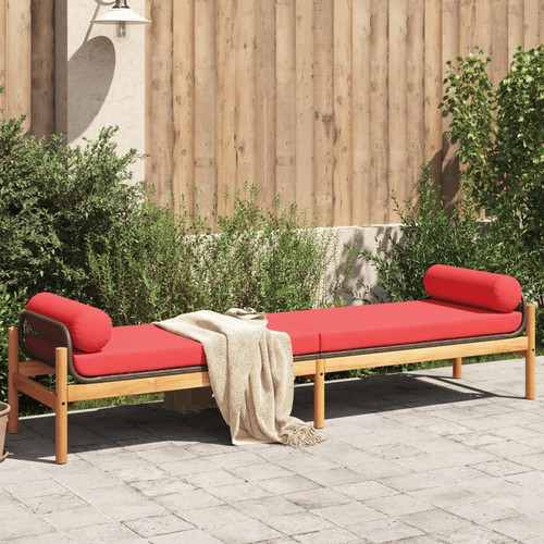 Patio bench with cushion - bench, brown