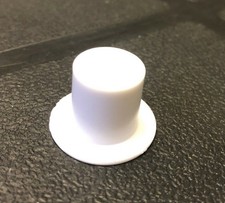 1 White Small Plastic Top Hat