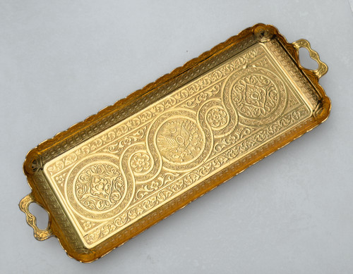 Elegant tray gold - gold, rectangle