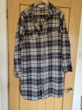FIVE Shirt Dress French Designer Label, plaid, button up, Medium-Large. NWOT