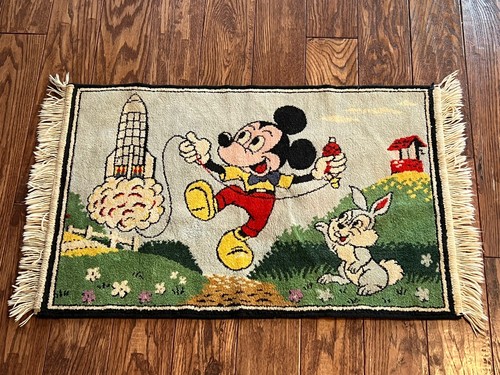 Vintage hooked rug mickey - vintage,