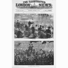 LEEDS Visit of William Gladstone to the City - Antique Print 1881