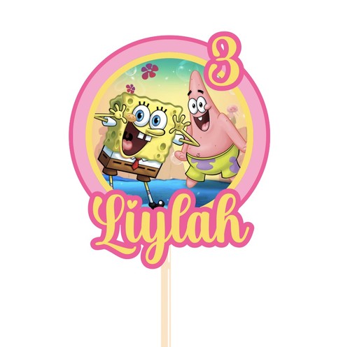 Spongebob cake topper birthday - topper,