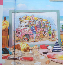 Cross Stitch Chart Only - Retro Mr Whippy Ice-Cream Van At The Seaside