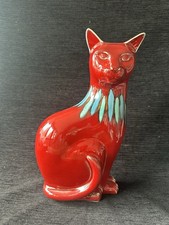 Poole Pottery Flambé Red Cat