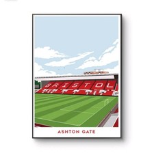 Bristol City Poster, Ashton Gate Poster, Bristol City Football Stadium Print, A4