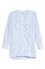 GANNI Ruffle Collar Stripe