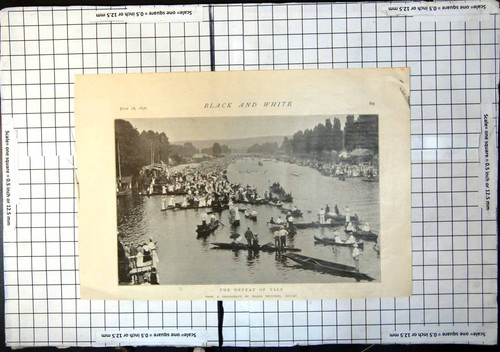 Antique old print defeat yale - antique,