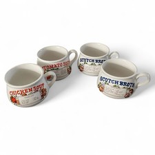 1970s Vintage Retro Soup Bowls Set Of 4 Collectable Tomato, Scotch, Chicken