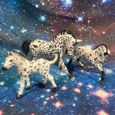 Retired Schleich Knabstrupper Mare and Foal 2014 & 2018 + Papo Foal