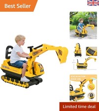 Kids Ride On Toy Digger Excavator Toy Tractors Walker Toddler Truck Basket St...