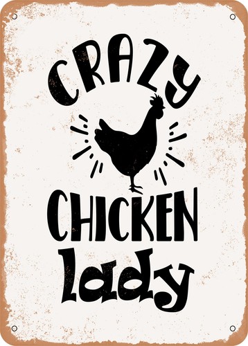 Metal sign crazy chicken - metal,