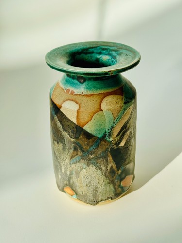 Hand thrown decorated - &,