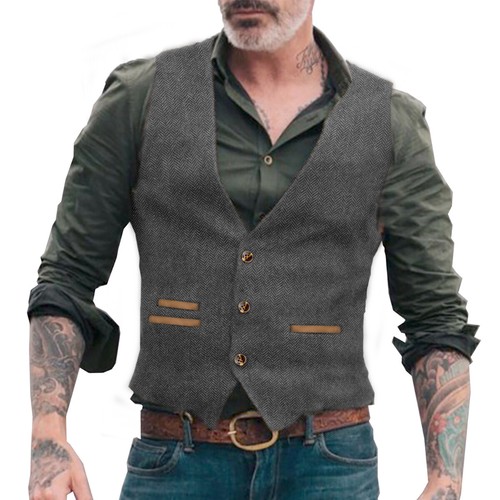 Mens grey tweed waistcoats - mens,