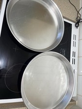 Aluminium Around Baking Trays for Oven (2 Pieces) Diameter 15X15 Inches Silver