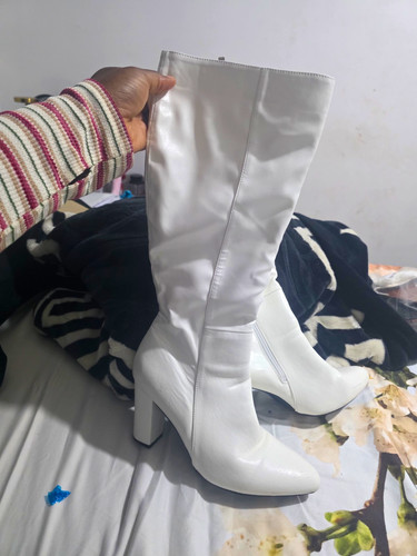 Women white mid calf zip - mid-calf,