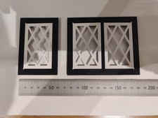 Not Hobbies Dolls House 1 single, 1 double Window Lattice B/W Open thick inset