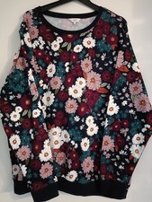 Cotton Traders Ladies sweatshirt/Jumper Size 20. Floral Pattern.
