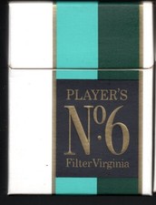 CIGARETTE PACKET-HARD-"Player's No.6", barcode,Filter Virginia, 20, UK, w.2-#