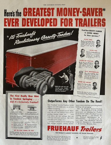 1949 fruehauf trailers truck - fruehauf,
