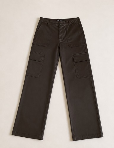 Zara dark brown satin silk - satin,
