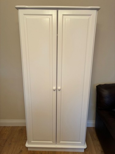 White wooden wardrobe - wooden,