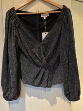 coast bardot puff sleeve top